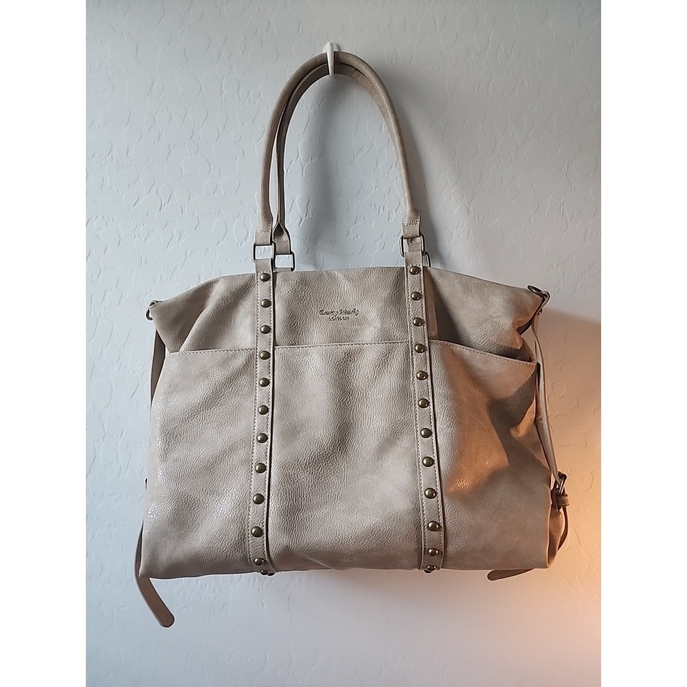 Darcy Marks London Tan Faux Leather Studded Tote Bag